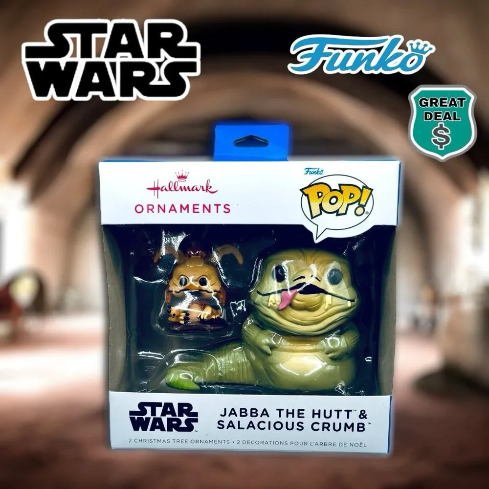Hallmark Funko Pop Star Wars Jabba the Hutt & Salacious Crumb Christmas Ornament
